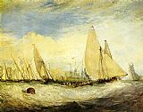 Joseph Mallord William Turner Famous Paintings - the Regatta beating to windward